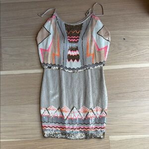 All Saints Multicolor Sequin Mini Dress